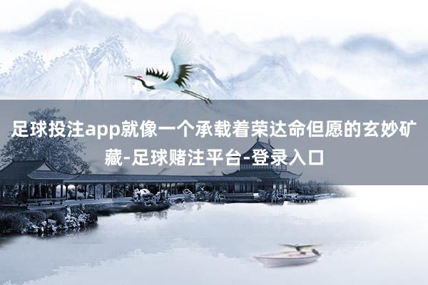 足球投注app就像一个承载着荣达命但愿的玄妙矿藏-足球赌注平台-登录入口