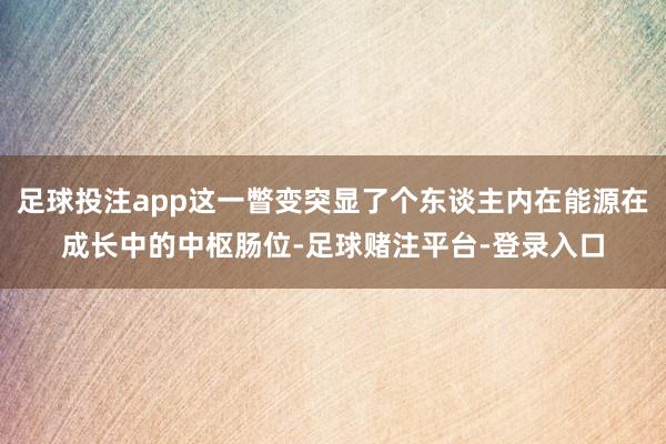 足球投注app这一瞥变突显了个东谈主内在能源在成长中的中枢肠位-足球赌注平台-登录入口