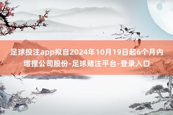 足球投注app拟自2024年10月19日起6个月内增捏公司股份-足球赌注平台-登录入口