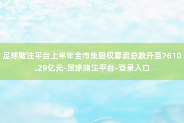 足球赌注平台上半年全市集股权募资总数升至7610.29亿元-足球赌注平台-登录入口