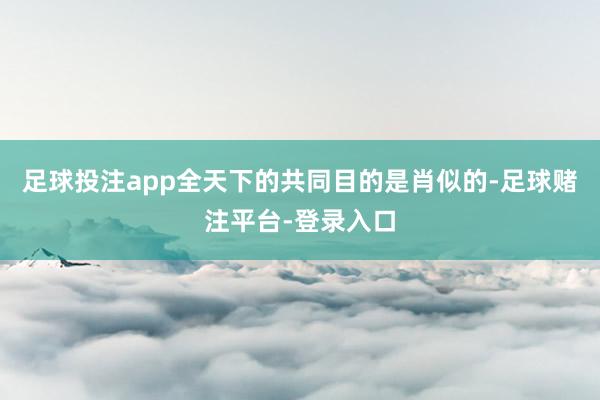 足球投注app全天下的共同目的是肖似的-足球赌注平台-登录入口