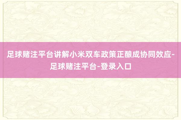 足球赌注平台讲解小米双车政策正酿成协同效应-足球赌注平台-登录入口