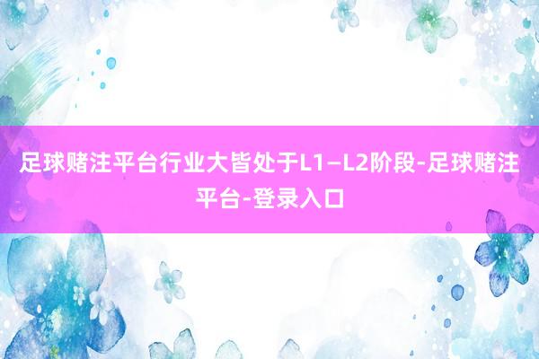 足球赌注平台行业大皆处于L1—L2阶段-足球赌注平台-登录入口