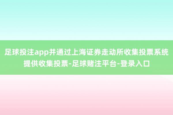 足球投注app并通过上海证券走动所收集投票系统提供收集投票-足球赌注平台-登录入口